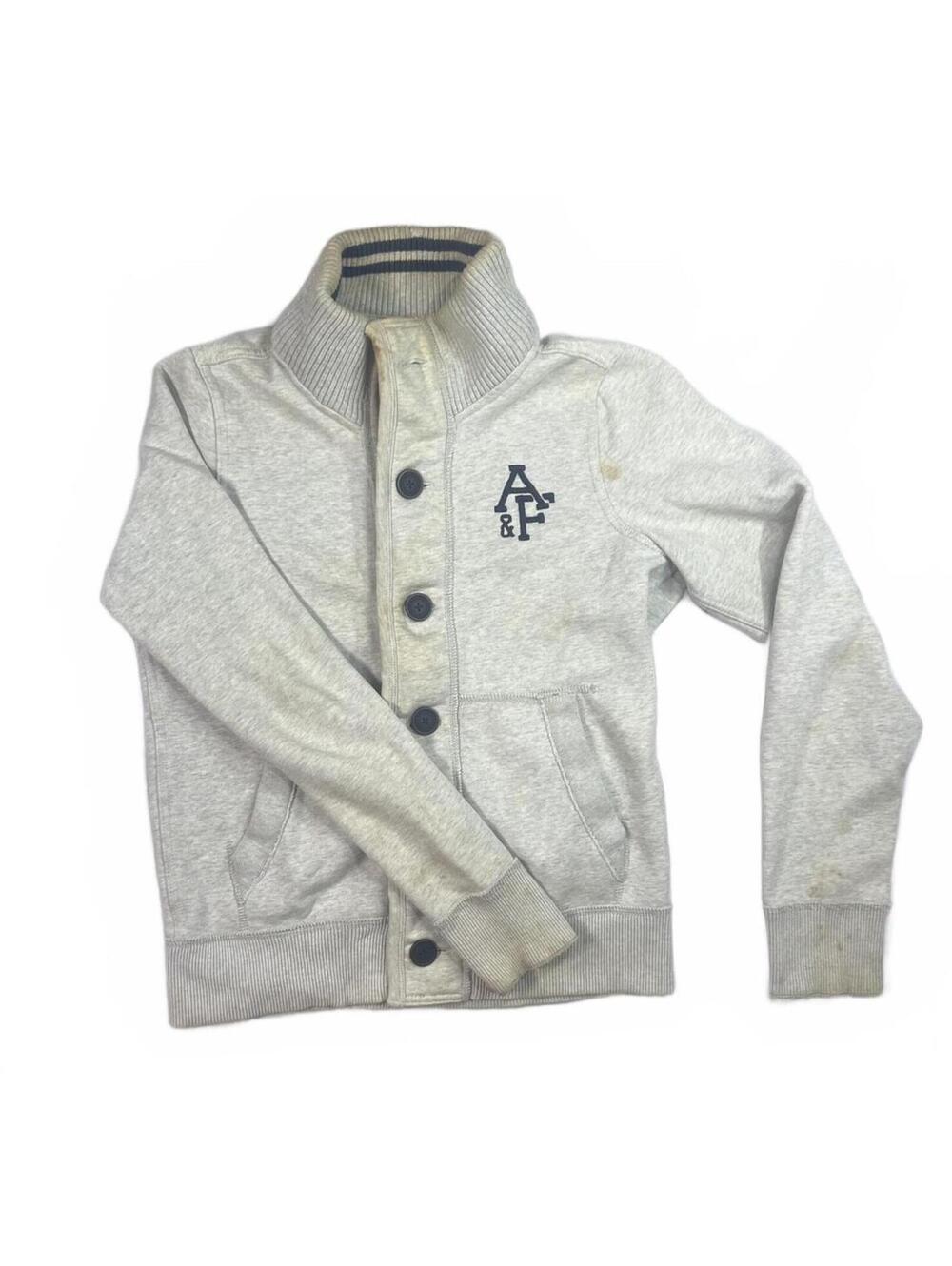 Vintage Abercrombie & Fitch Medium Muscle Fit Gray Button-Up Sweater Jacket